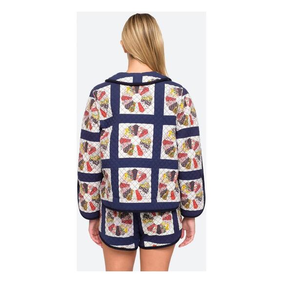 NWT Sea New York Pippin Quilted Floral Patchwork Cropped Jacket Size Large - Picture 2 of 14